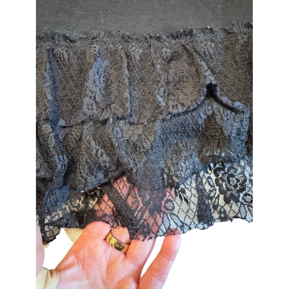 Umgee Black Sleeveless Flared Lace Trim Tank Top Size 1X - Picture 7 of 10